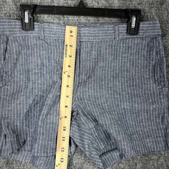 Banana Republic‎ Shorts Womens 2 Gray Pinstripes Chino Linen Mid Rise - Picture 11 of 11